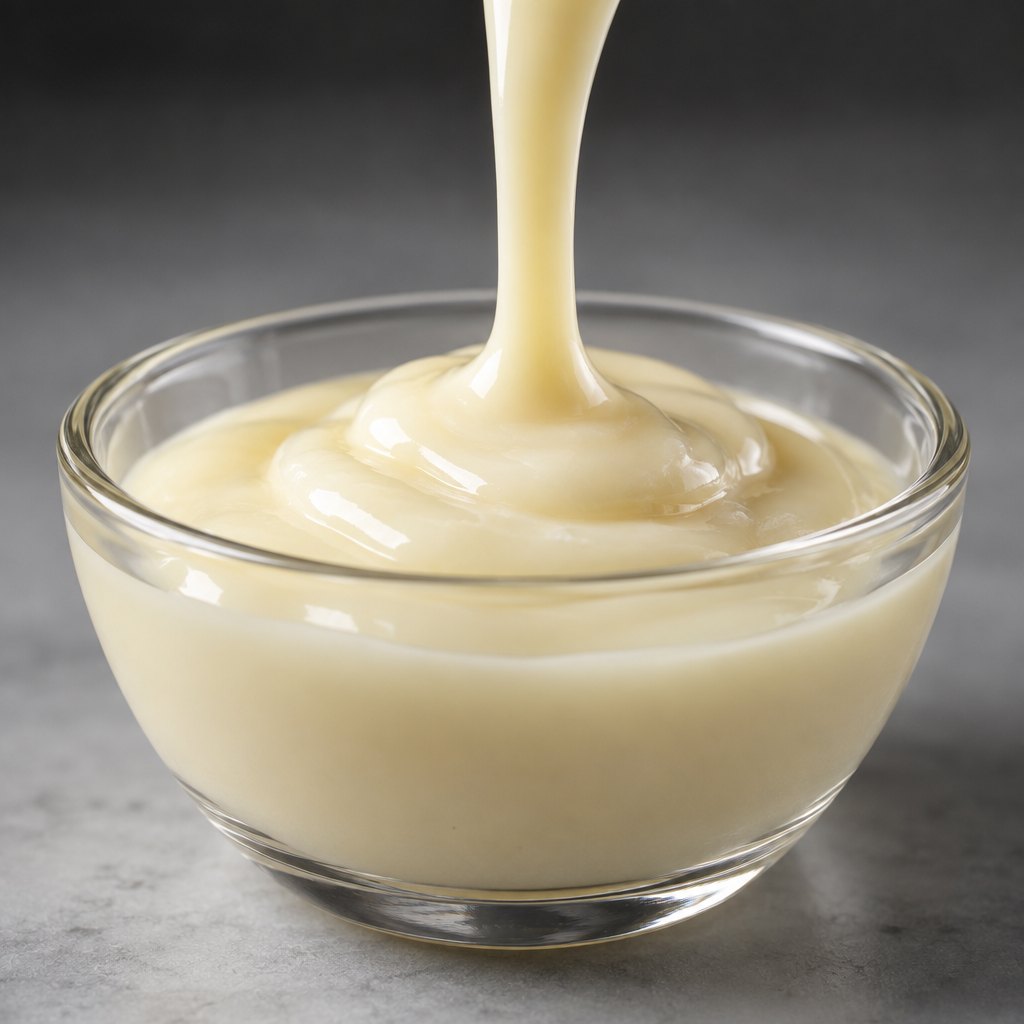 Colostrum pouring into a glass bowl